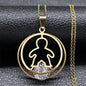 Love Heart Baby Mom Stainless Steel Necklace Women Gold Color Kid Flower Family Collar Neck Chain Mother's Day Gift Jewelry N913 - ALOE WINGS STORE