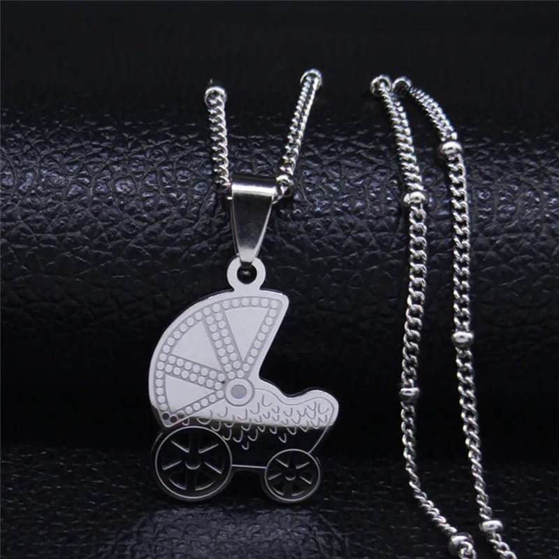 Love Heart Baby Mom Stainless Steel Necklace Women Gold Color Kid Flower Family Collar Neck Chain Mother's Day Gift Jewelry N913 - ALOE WINGS STORE