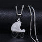 Love Heart Baby Mom Stainless Steel Necklace Women Gold Color Kid Flower Family Collar Neck Chain Mother's Day Gift Jewelry N913 - ALOE WINGS STORE