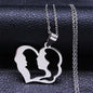 Love Heart Baby Mom Stainless Steel Necklace Women Gold Color Kid Flower Family Collar Neck Chain Mother's Day Gift Jewelry N913 - ALOE WINGS STORE