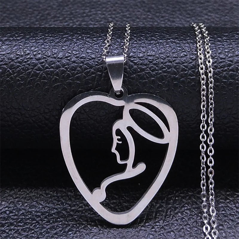 Love Heart Baby Mom Stainless Steel Necklace Women Gold Color Kid Flower Family Collar Neck Chain Mother's Day Gift Jewelry N913 - ALOE WINGS STORE