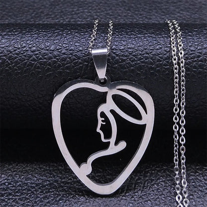 Love Heart Baby Mom Stainless Steel Necklace Women Gold Color Kid Flower Family Collar Neck Chain Mother's Day Gift Jewelry N913 - ALOE WINGS STORE