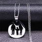 Love Heart Baby Mom Stainless Steel Necklace Women Gold Color Kid Flower Family Collar Neck Chain Mother's Day Gift Jewelry N913 - ALOE WINGS STORE