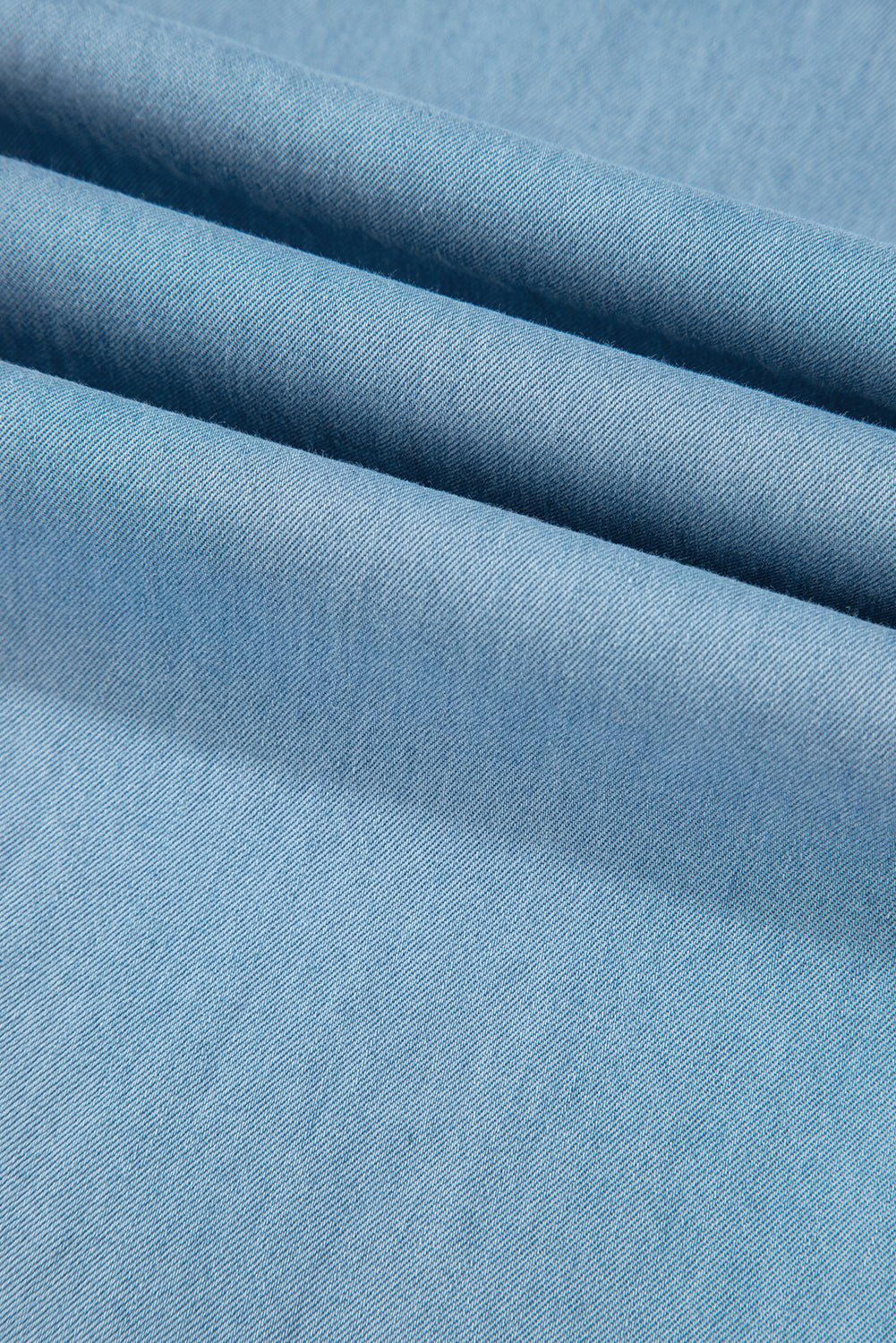 Ruffled Raw Hem Wide Leg Jeans in Myosotis Light Wash - ALOE WINGS STORE