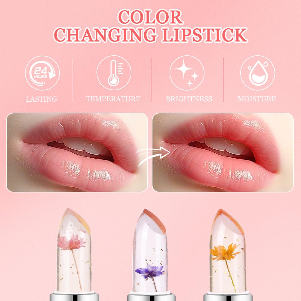 Flower Power Lip Gloss: 6-Piece Temperature-Changing Set - ALOE WINGS STORE