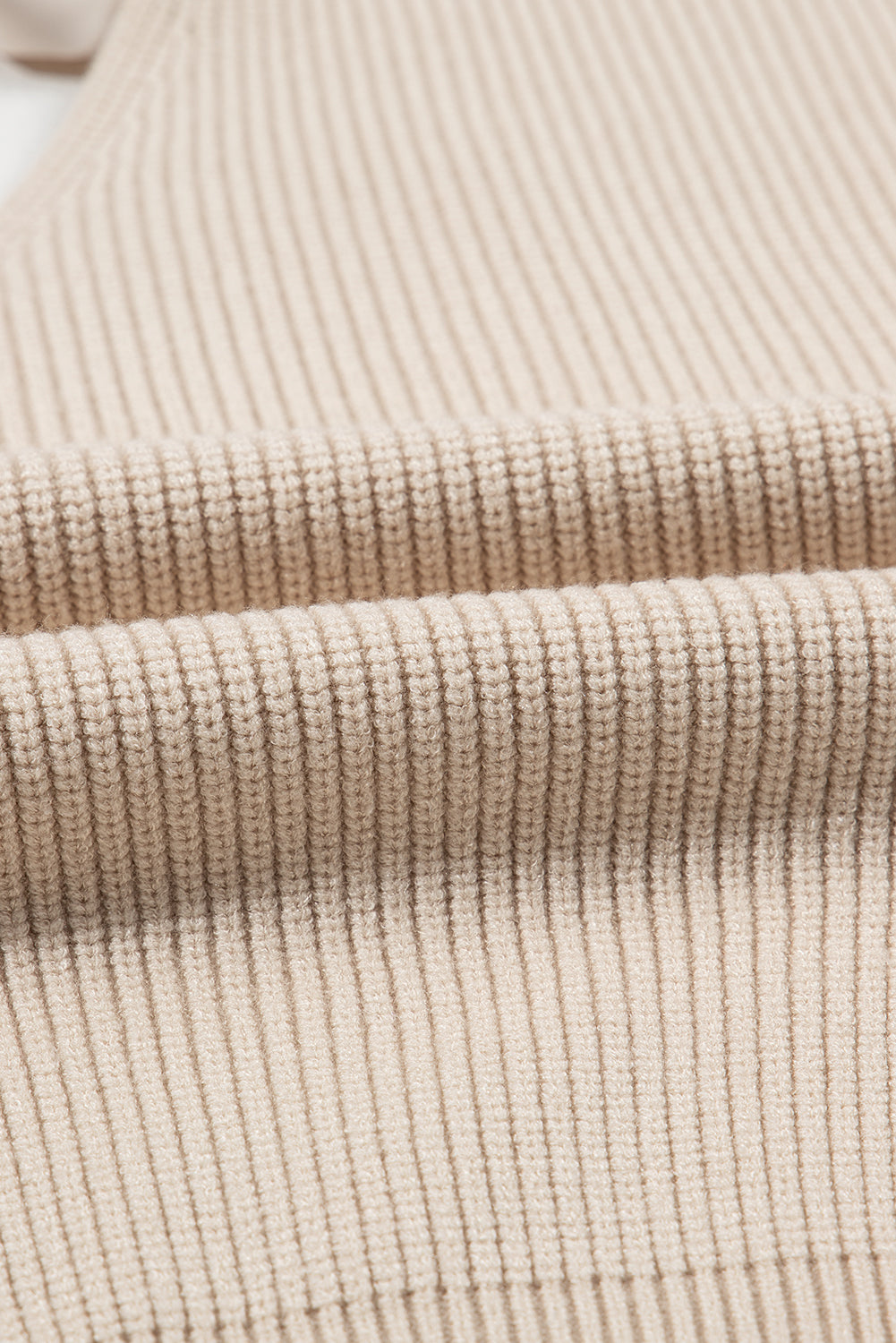 Apricot V-Neck Sweater with Ribbon Back - ALOE WINGS STORE