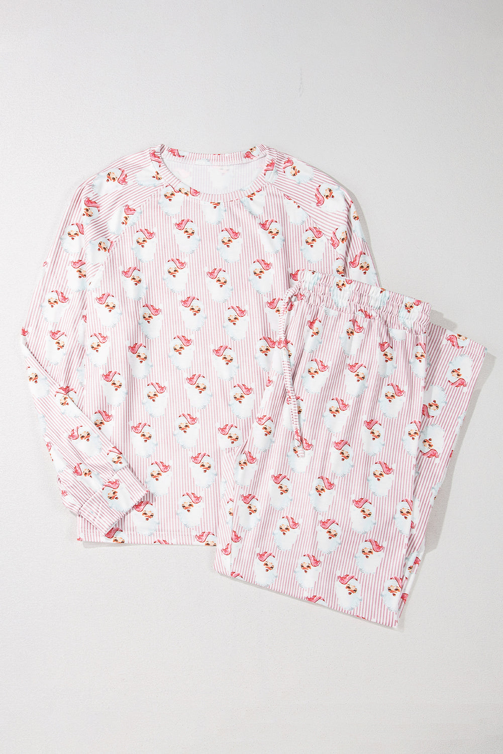 Festive Pink Santa Claus Two Piece Lounge Set - ALOE WINGS STORE