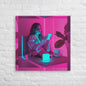 Neon Pink Lady Canva - ALOE WINGS STORE