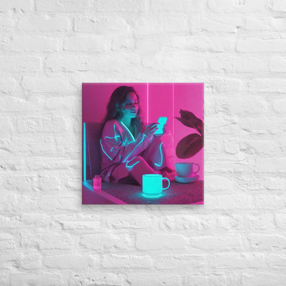 Neon Pink Lady Canva - ALOE WINGS STORE