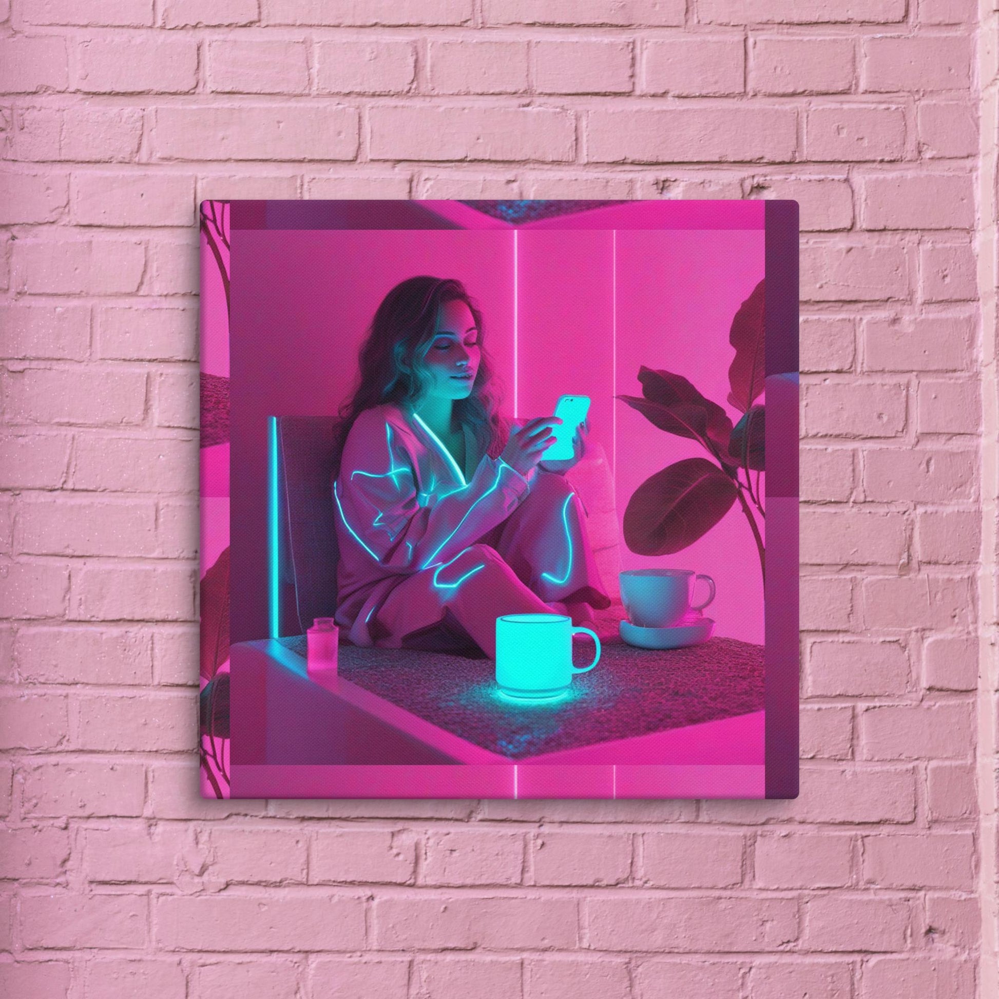 Neon Pink Lady Canva - ALOE WINGS STORE