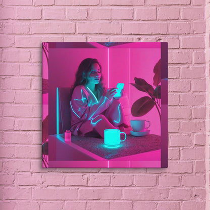 Neon Pink Lady Canva - ALOE WINGS STORE