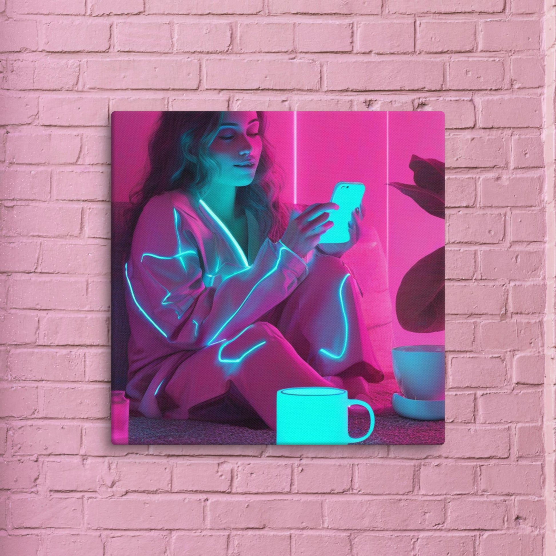 Neon Pink Lady Canva - ALOE WINGS STORE