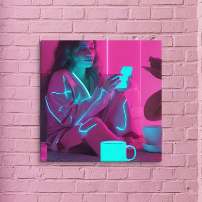 Neon Pink Lady Canva - ALOE WINGS STORE