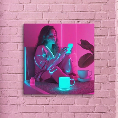 Neon Pink Lady Canva - ALOE WINGS STORE