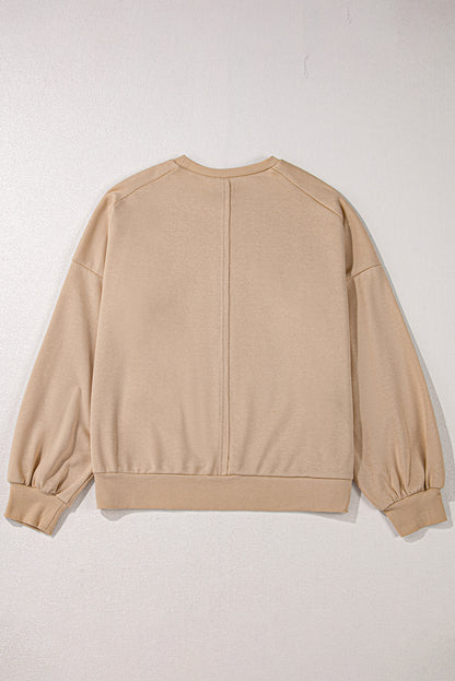 A pale khaki plus-size sweatshirt featuring a floral peace sign graphic and a Washed Terry Finish - ALOE WINGS STORE