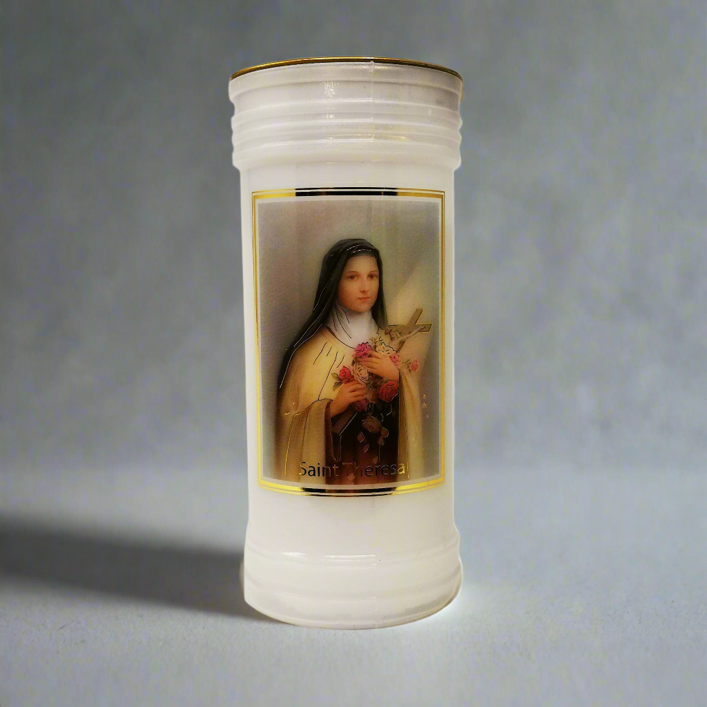 Thérèse of Lisieux 72 Hours Floral Candle with Engraved Prayer - ALOE WINGS STORE