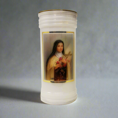 Thérèse of Lisieux 72 Hours Floral Candle with Engraved Prayer - ALOE WINGS STORE