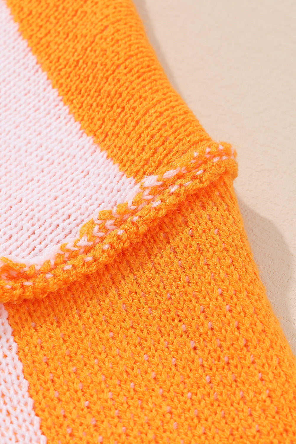 Orange Checkered Sweater with Bishop Sleeves - ALOE WINGS STORE