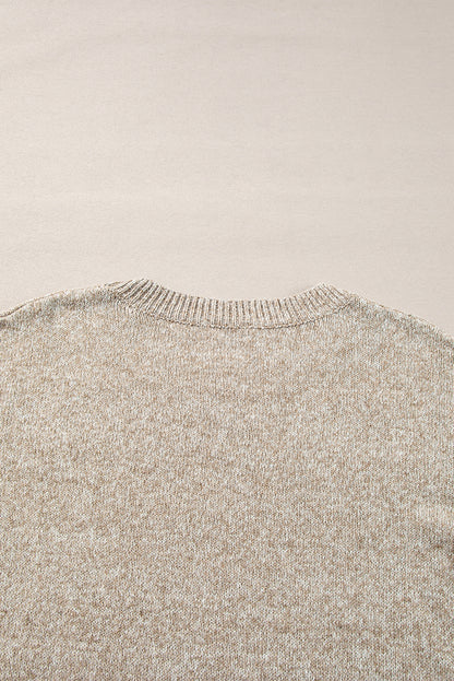 Khaki Stardust Drop Shoulder Sweater - ALOE WINGS STORE