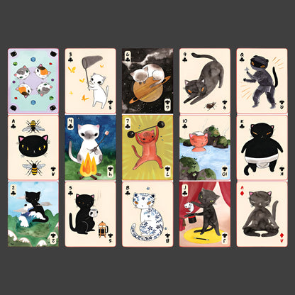 The Curious Cat Club Deck: Playing Cards and Oracle Deck - ALOE WINGS STORE