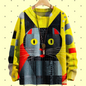 Vibrant Geometric Cat Art Sweater Collection - ALOE WINGS STORE