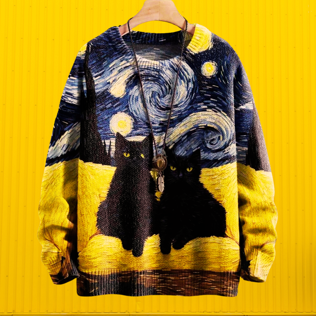 Chic & Adorable Artistic Cat Sweater Collection - ALOE WINGS STORE