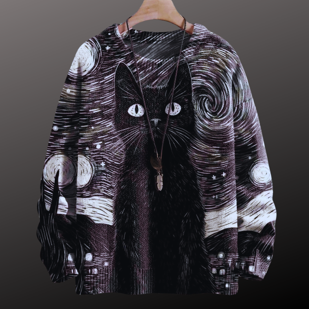 Chic & Adorable Artistic Cat Sweater Collection - ALOE WINGS STORE