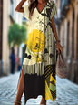 Elegant Summer V-Neck Women's Dresses –  Slit Design, Urban Street Style - ALOE WINGS STORE
