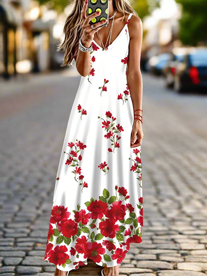 Unkissed & Stunning: Floral V-Neck Dresses - ALOE WINGS STORE