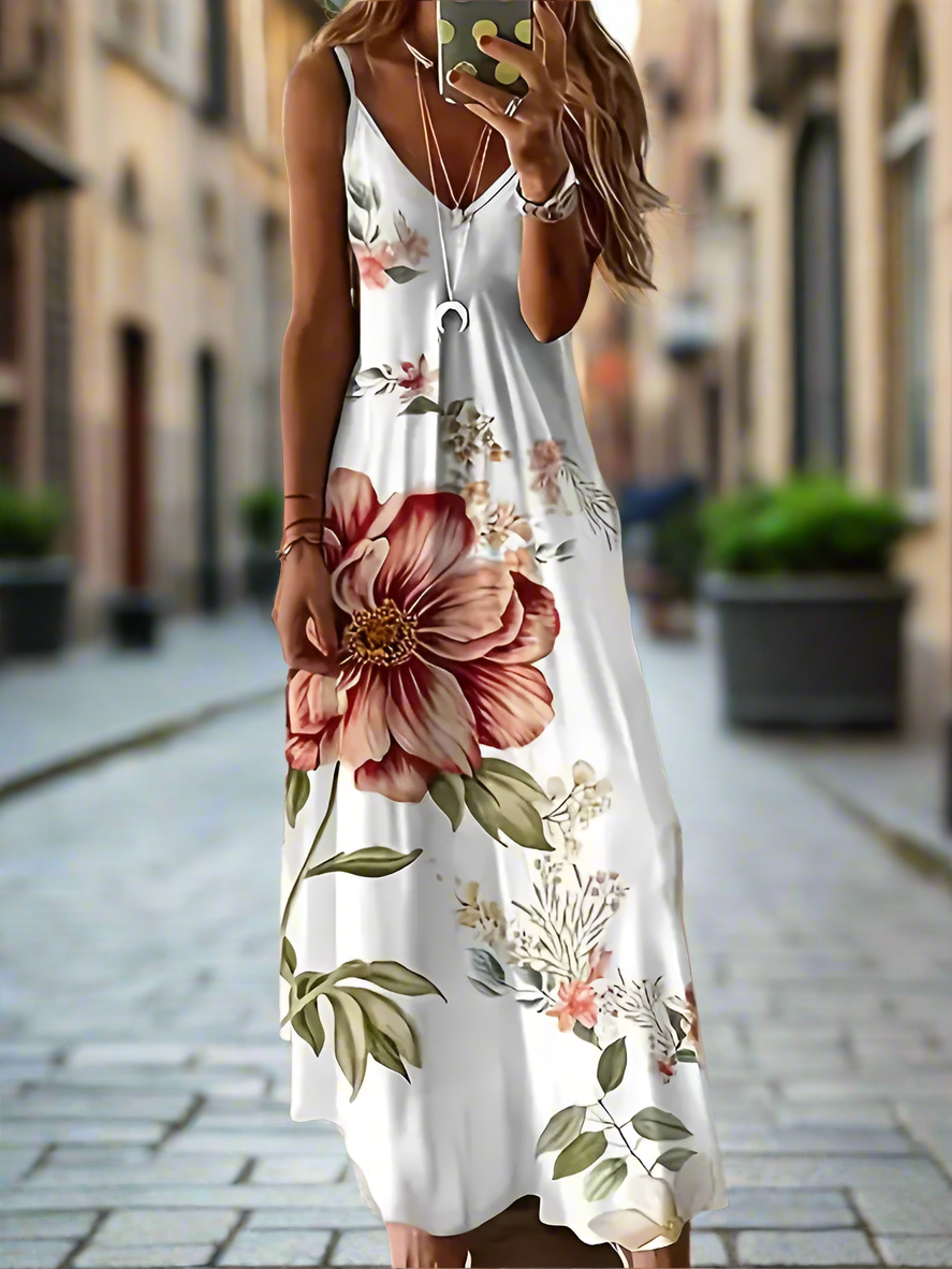 Unkissed & Stunning: Floral V-Neck Dresses - ALOE WINGS STORE