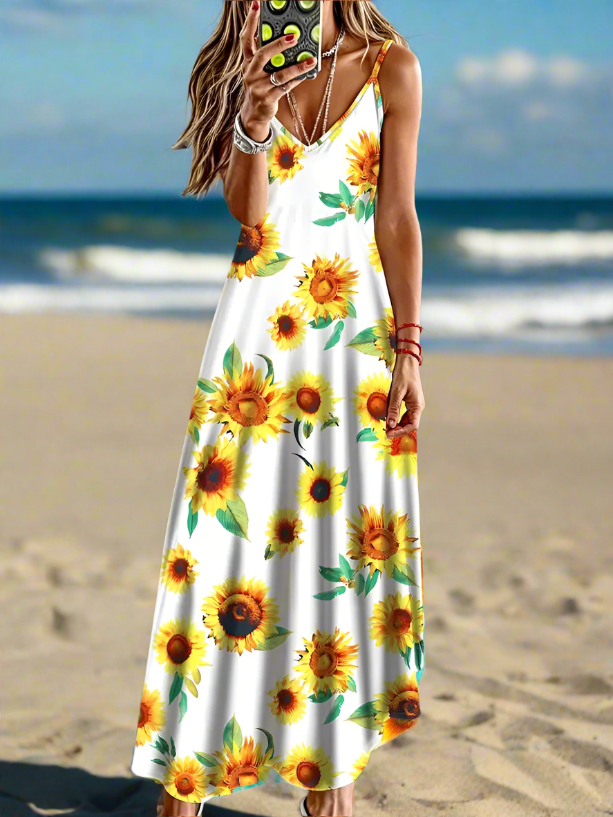 Unkissed & Stunning: Floral V-Neck Dresses - ALOE WINGS STORE