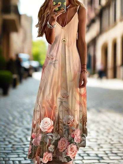 Unkissed & Stunning: Floral V-Neck Dresses - ALOE WINGS STORE