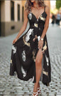Women’s Summer Ombre Leaf Maxi Dresses – Hawaiian Style, Sleeveless & Elegant - ALOE WINGS STORE