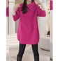 Zipper Solid Colour High-End Knitted Sweater - Loose Long-Sleeve Warm Outerwear Top for Fashion - ALOE WINGS STORE