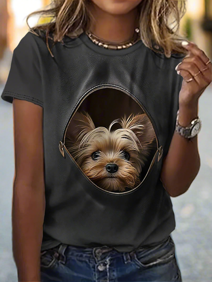 Cute Canine 3D Print T-Shirt Collection – Casual & Adorable - ALOE WINGS STORE