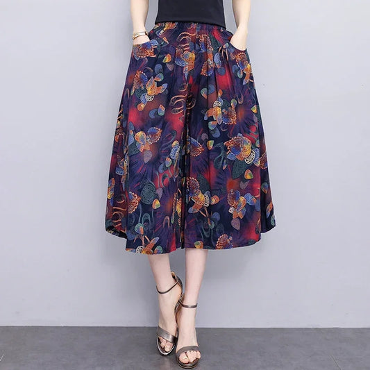 Women's Trendy Casual Elastic Loose-Fit Vintage 
High-Waisted Wide Leg Trousers Selection - ALOE WINGS STORE