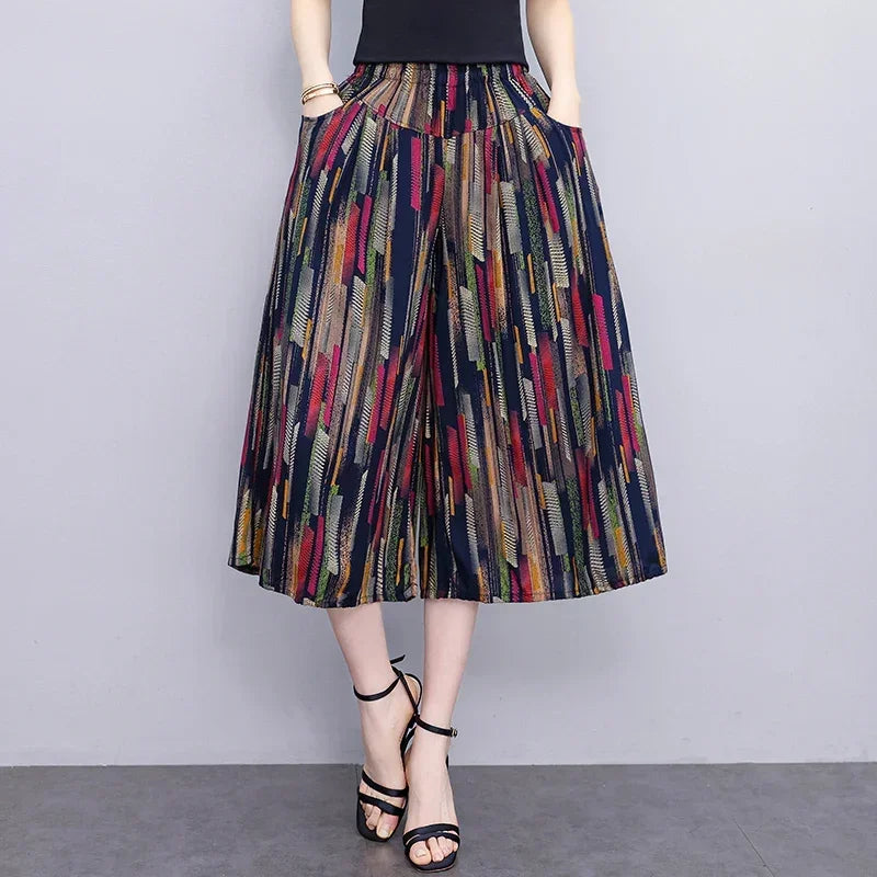 Women's Trendy Casual Elastic Loose-Fit Vintage 
High-Waisted Wide Leg Trousers Selection - ALOE WINGS STORE