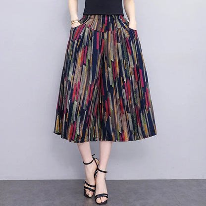 Women's Trendy Casual Elastic Loose-Fit Vintage 
High-Waisted Wide Leg Trousers Selection - ALOE WINGS STORE
