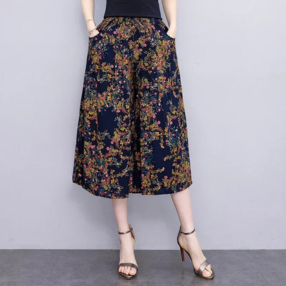 Women's Trendy Casual Elastic Loose-Fit Vintage 
High-Waisted Wide Leg Trousers Selection - ALOE WINGS STORE