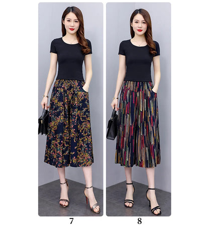Women's Trendy Casual Elastic Loose-Fit Vintage 
High-Waisted Wide Leg Trousers Selection - ALOE WINGS STORE