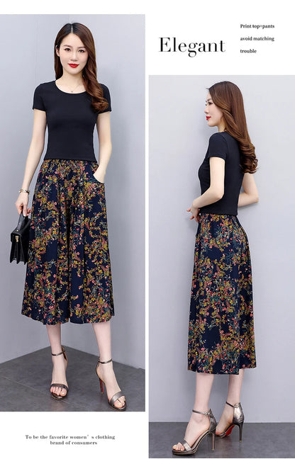 Women's Trendy Casual Elastic Loose-Fit Vintage 
High-Waisted Wide Leg Trousers Selection - ALOE WINGS STORE