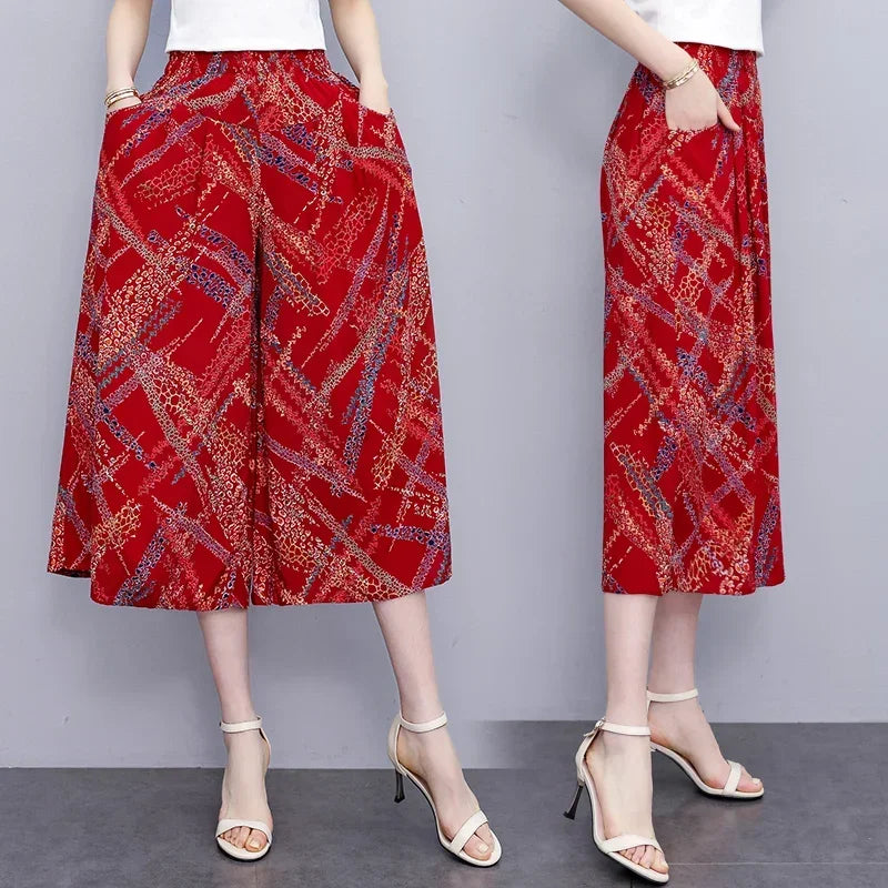 Women's Trendy Casual Elastic Loose-Fit Vintage 
High-Waisted Wide Leg Trousers Selection - ALOE WINGS STORE