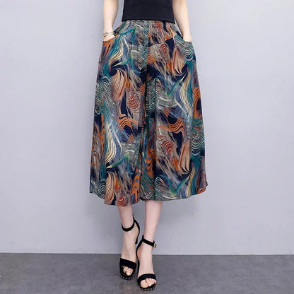 Women's Trendy Casual Elastic Loose-Fit Vintage 
High-Waisted Wide Leg Trousers Selection - ALOE WINGS STORE