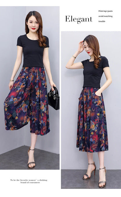 Women's Trendy Casual Elastic Loose-Fit Vintage 
High-Waisted Wide Leg Trousers Selection - ALOE WINGS STORE
