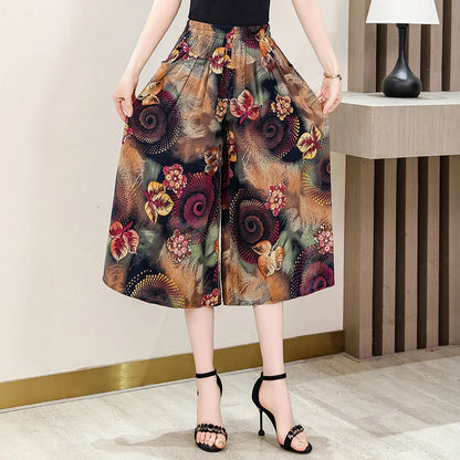 Women's Trendy Casual Elastic Loose-Fit Vintage 
High-Waisted Wide Leg Trousers Selection - ALOE WINGS STORE