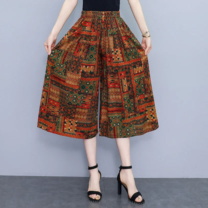 Women's Trendy Casual Elastic Loose-Fit Vintage 
High-Waisted Wide Leg Trousers Selection - ALOE WINGS STORE