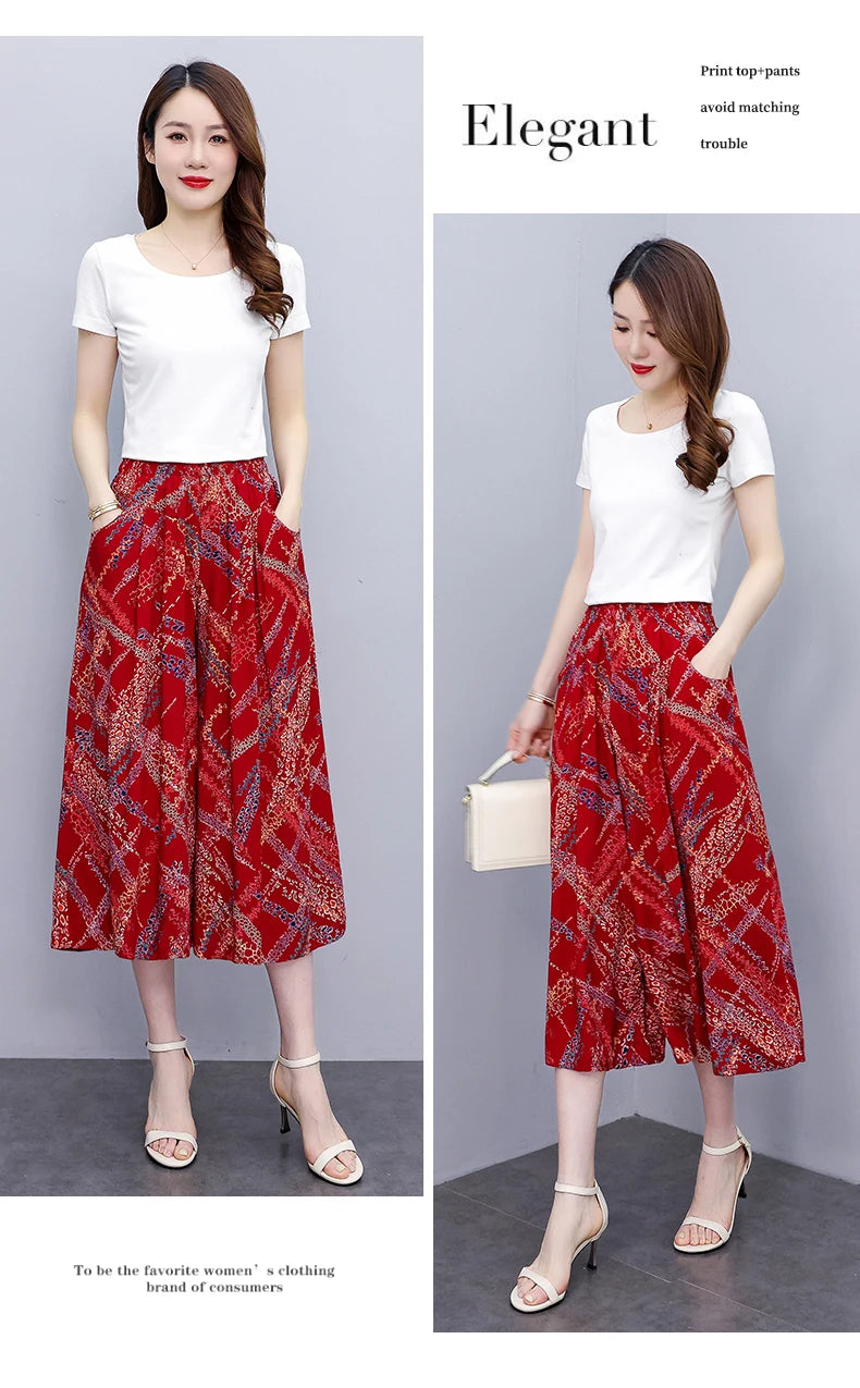 Women's Trendy Casual Elastic Loose-Fit Vintage 
High-Waisted Wide Leg Trousers Selection - ALOE WINGS STORE