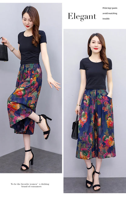 Women's Trendy Casual Elastic Loose-Fit Vintage 
High-Waisted Wide Leg Trousers Selection - ALOE WINGS STORE