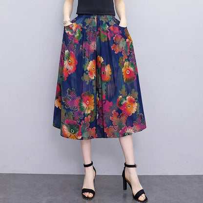 Women's Trendy Casual Elastic Loose-Fit Vintage 
High-Waisted Wide Leg Trousers Selection - ALOE WINGS STORE