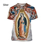 New Fashion Unisex, Central & South American Virgin Mary Designs, Casual Short-Sleeve T-Shirts - ALOE WINGS STORE